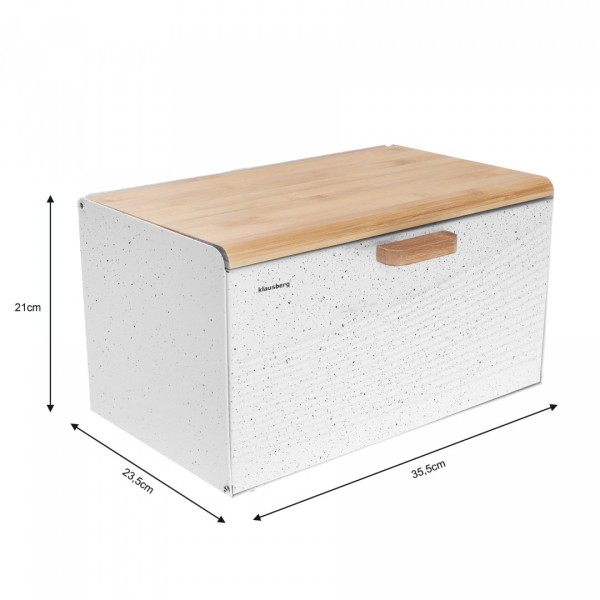 Chlebak Klausberg KB-7466 (stalowo-drewniany, biały)