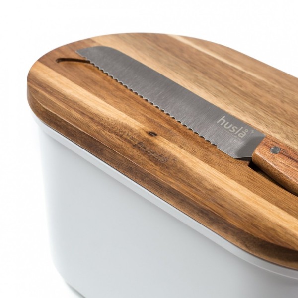 ХЛІБНИЦЯ HUSLA З ОБРІЗНОЮ ДОШКОЮ ТА НОЖЕМ 73940