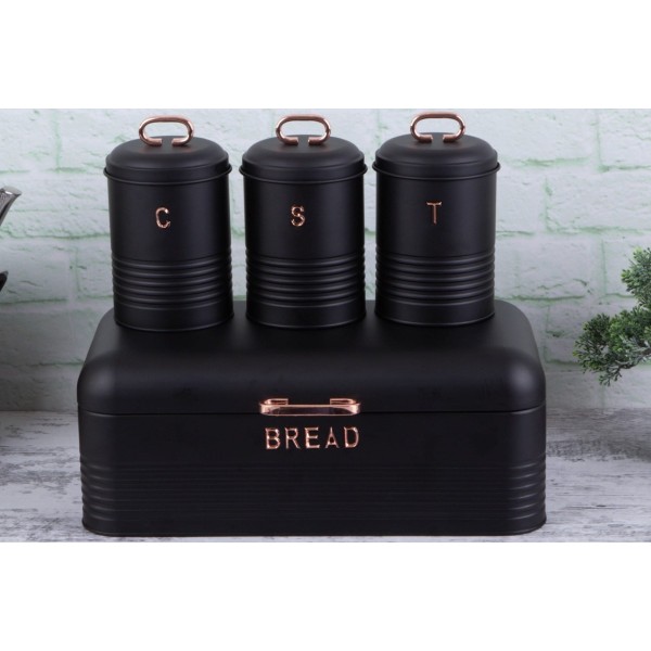 СТАЛЕВА ХЛІБНИЦЯ З 3 КОНТЕЙНЕРАМИ BERLINGER HAUS ЧОРНА ТРОЯНДА BH-6753