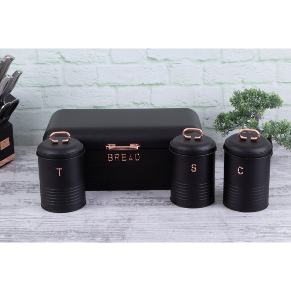 СТАЛЕВА ХЛІБНИЦЯ З 3 КОНТЕЙНЕРАМИ BERLINGER HAUS ЧОРНА ТРОЯНДА BH-6753