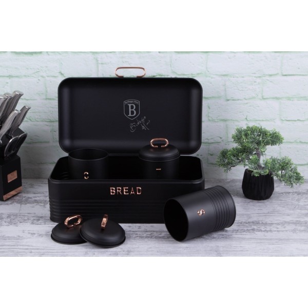 СТАЛЕВА ХЛІБНИЦЯ З 3 КОНТЕЙНЕРАМИ BERLINGER HAUS ЧОРНА ТРОЯНДА BH-6753