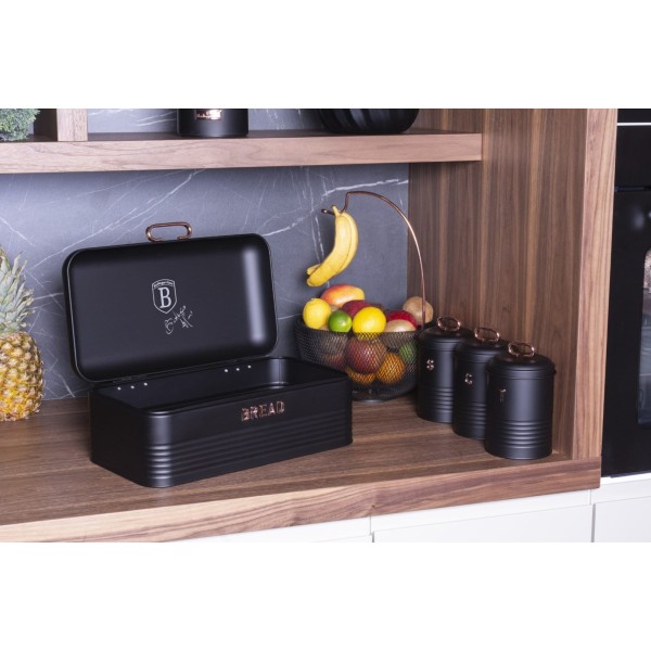 СТАЛЕВА ХЛІБНИЦЯ З 3 КОНТЕЙНЕРАМИ BERLINGER HAUS ЧОРНА ТРОЯНДА BH-6753