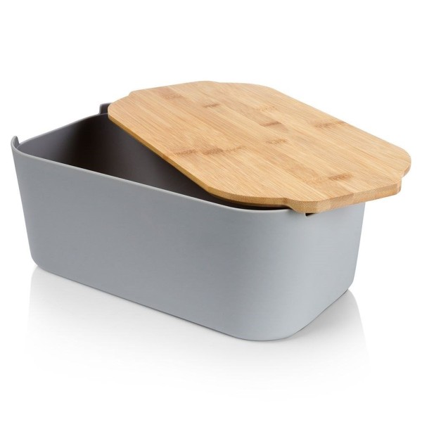 ХЛІБНИЦЯ З БАМБУКОВОЮ ДОШКОЮ СІРА 259302