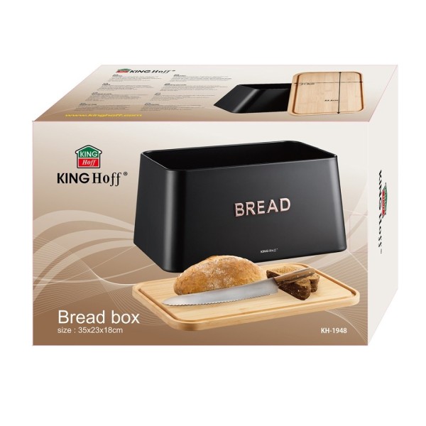 Chlebak z deską do krojenia Kinghoff KH-1948 (stalowy)
