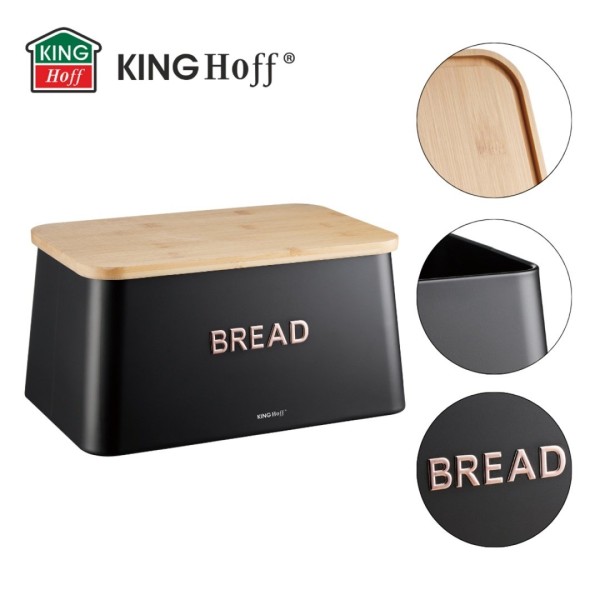 Chlebak z deską do krojenia Kinghoff KH-1948 (stalowy)