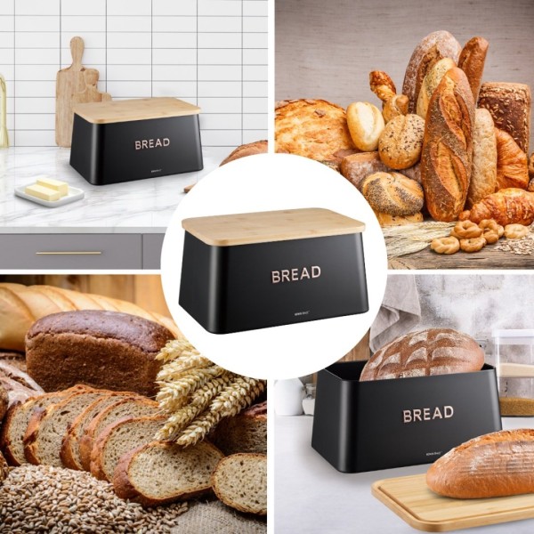 Chlebak z deską do krojenia Kinghoff KH-1948 (stalowy)