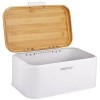 ХЛІБНИЦЯ KINGHOFF KH-1795 З БІЛОЇ СТАЛІ З БАМБУКОВОЮ КРИШКОЮ