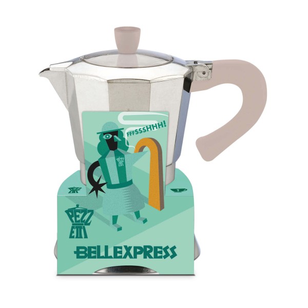 Індукційна кавоварка PEZZETTI BELLEXPRESS з алюмінію (6 чашок) - срібляста