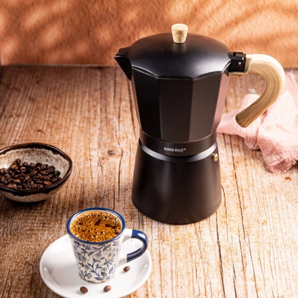 КАВОВАРКА ЕСПРЕСО КАВОВАРКА ПІД ТИСКОМ KINGHOFF 600 МЛ / 12 ЧАШОК KH-1888