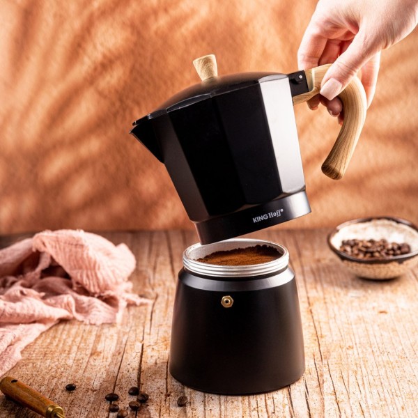 КАВОВАРКА ЕСПРЕСО КАВОВАРКА ПІД ТИСКОМ KINGHOFF 600 МЛ / 12 ЧАШОК KH-1888