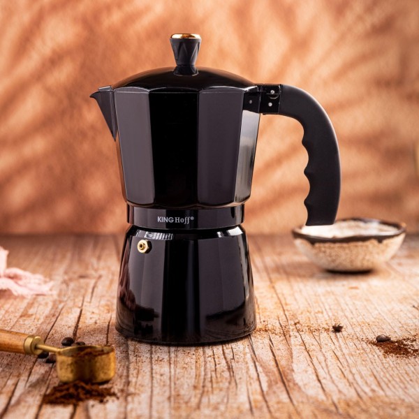 КАВОВАРКА ЕСПРЕСО КАВОВАРКА ПІД ТИСКОМ KINGHOFF 300 МЛ / 6 ЧАШОК KH-1883