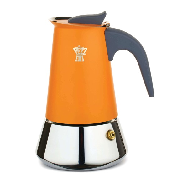 Індукційна кавоварка PEZZETTI STEELEXPRESS з емальованої сталі (2 чашки) - помаранчева