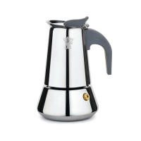 Індукційна кавоварка PEZZETTI STEELEXPRESS зі сталі (2 чашки) - срібляста