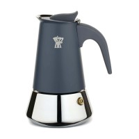 Індукційна кавоварка PEZZETTI STEELEXPRESS з емальованої сталі (4 чашки) - сіра