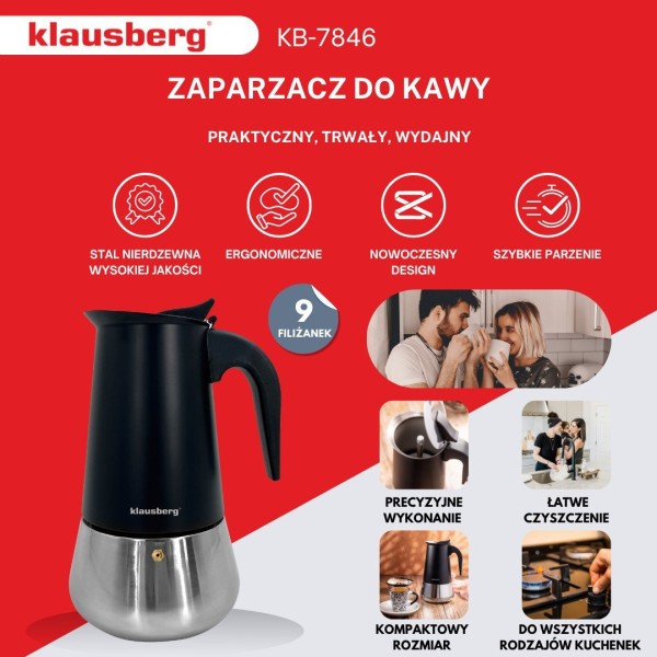 Kawiarka ciśnieniowa Klausberg KB-7846 (450 ml)