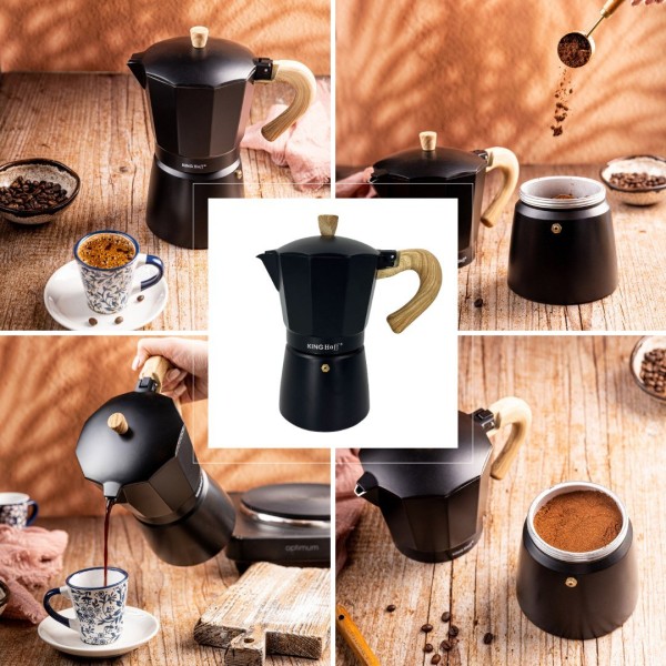 КАВОВАРКА ЕСПРЕСО КАВОВАРКА ПІД ТИСКОМ KINGHOFF 300 МЛ / 6 ЧАШОК KH-1886