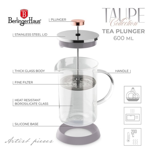Zaparzacz tłokowy do kawy i herbaty Berlinger haus BH-8588 (600 ml)
