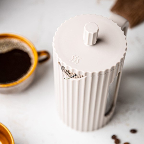 СКЛЯНИЙ ЧАЙНО-КАВОВИЙ ІНФУЗОР ФРЕНЧ-ПРЕС 600 МЛ БЕЖЕВИЙ KLAUSBERG KB-7749