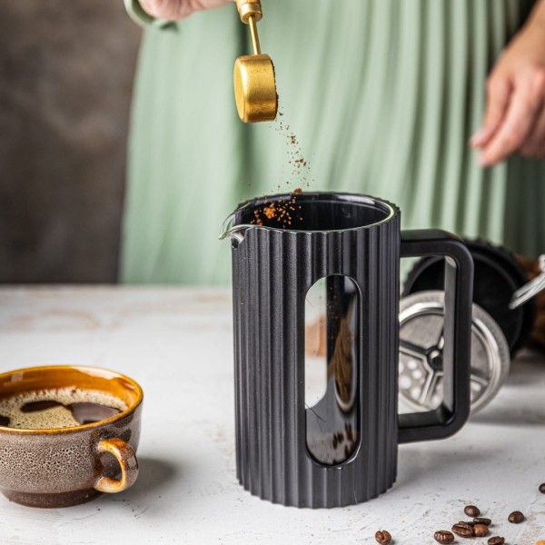 СКЛЯНИЙ ЧАЙНО-КАВОВИЙ ІНФУЗОР ФРЕНЧ-ПРЕС 600 МЛ ЧОРНИЙ KLAUSBERG KB-7746