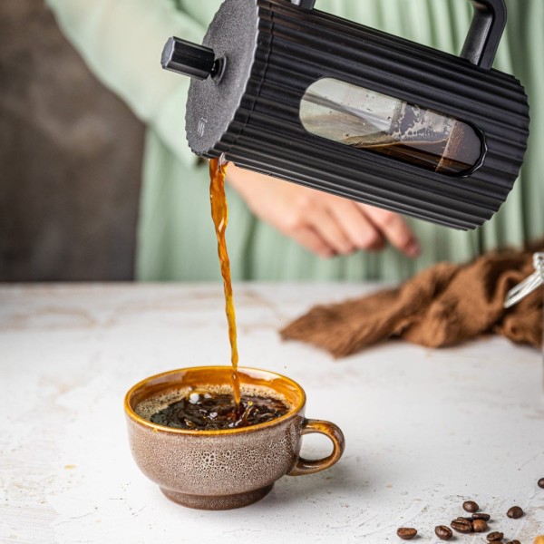 СКЛЯНИЙ ЧАЙНО-КАВОВИЙ ІНФУЗОР ФРЕНЧ-ПРЕС 600 МЛ ЧОРНИЙ KLAUSBERG KB-7746