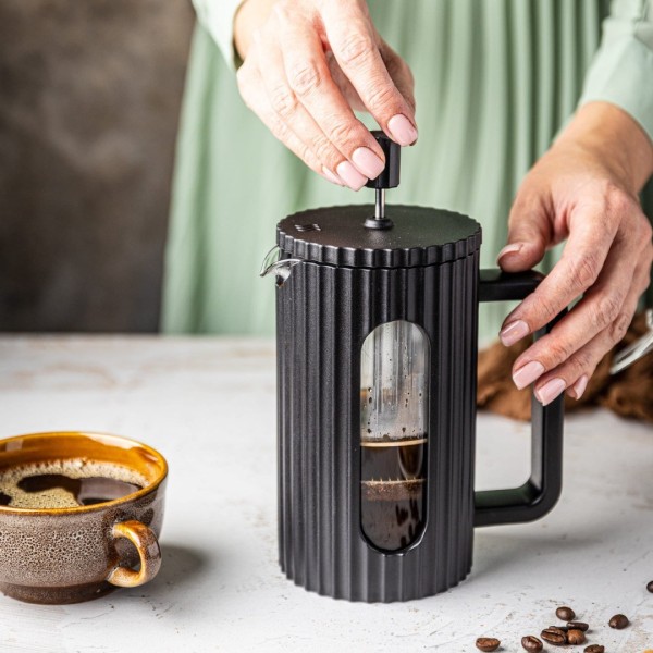 СКЛЯНИЙ ЧАЙНО-КАВОВИЙ ІНФУЗОР ФРЕНЧ-ПРЕС 600 МЛ ЧОРНИЙ KLAUSBERG KB-7746
