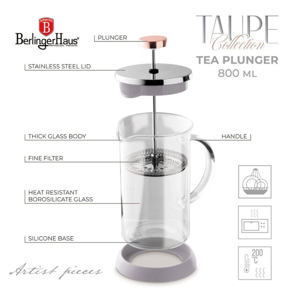 Zaparzacz tłokowy do kawy i herbaty Berlinger haus BH-8589 (800 ml)