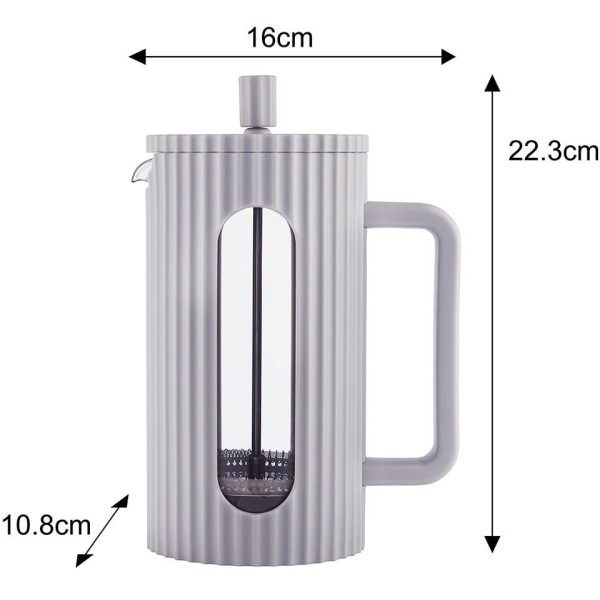 СКЛЯНИЙ ЧАЙНО-КАВОВИЙ ІНФУЗОР ФРЕНЧ-ПРЕС 1000 МЛ СІРИЙ KLAUSBERG KB-7752