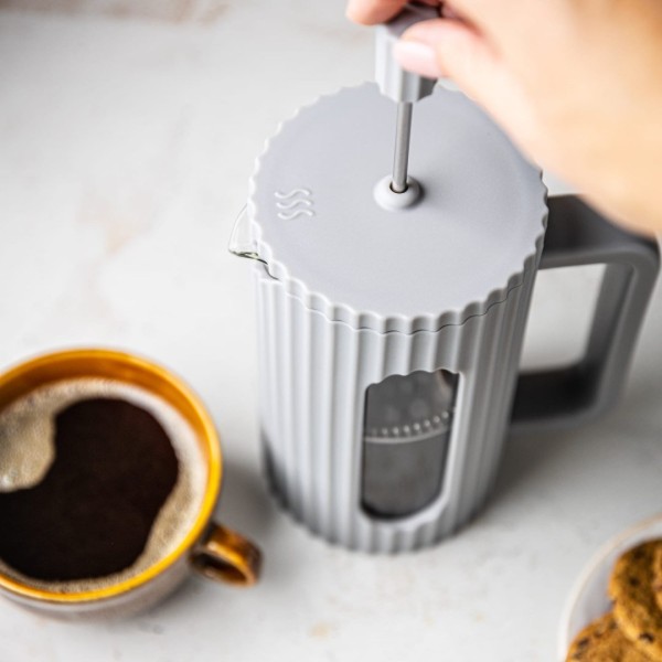 СКЛЯНИЙ ЧАЙНО-КАВОВИЙ ІНФУЗОР ФРЕНЧ-ПРЕС 600 МЛ СІРИЙ KLAUSBERG KB-7747