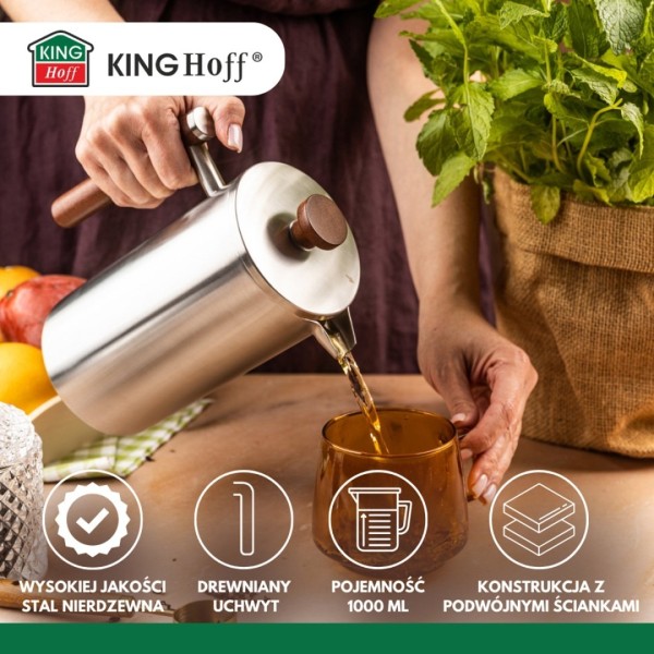 Zaparzacz tłokowy do kawy i herbaty Kinghoff KH-1995 (1 l)