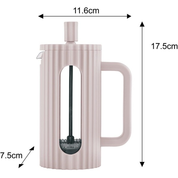 СКЛЯНИЙ ЧАЙНО-КАВОВИЙ ІНФУЗОР ФРЕНЧ-ПРЕС 350 МЛ БЕЖЕВИЙ KLAUSBERG KB-7744