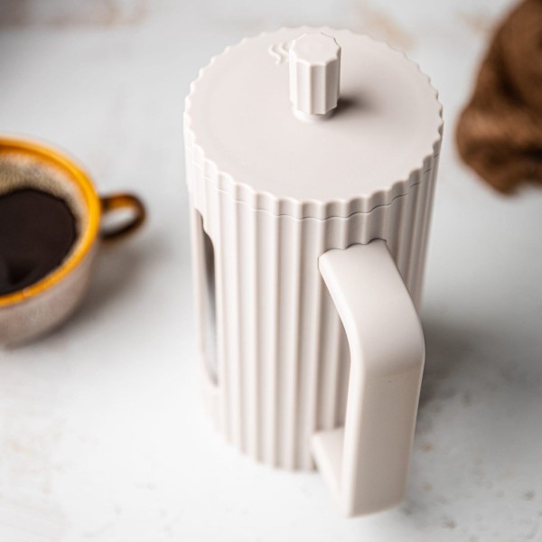 СКЛЯНИЙ ЧАЙНО-КАВОВИЙ ІНФУЗОР ФРЕНЧ-ПРЕС 350 МЛ БЕЖЕВИЙ KLAUSBERG KB-7744