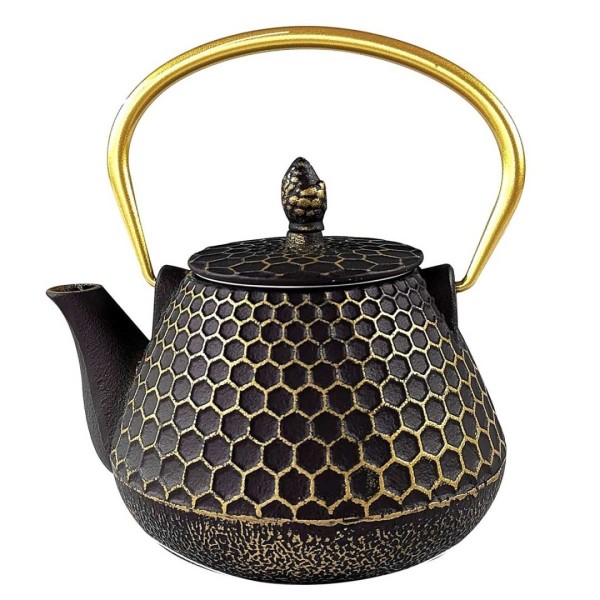 ЧАВУННИЙ ЗОЛОТИСТИЙ ГЛЕЧИК 900 МЛ З ФІЛЬТРОМ ТА ЧАШКАМИ HAGE