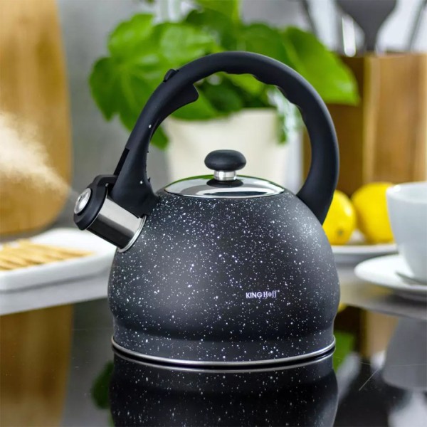 ЧАЙНИК ЗІ СВИСТКОМ 2 Л KINGHOFF KH-1403 МАРМУР