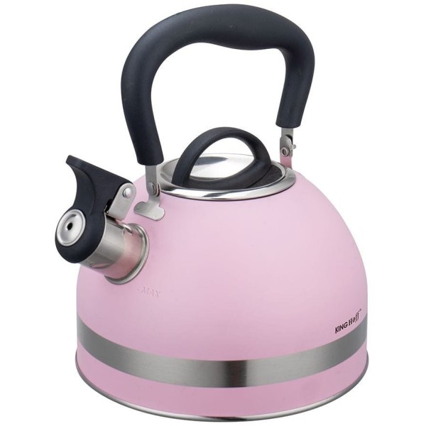 KINGHOFF KH-1856 РОЖЕВИЙ МАЛИЙ СТАЛЕВИЙ ГАЗОВИЙ ЧАЙНИК 1.8 Л ІНДУКЦІЙНИЙ