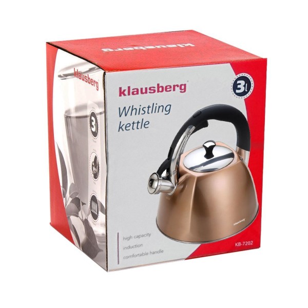 СТАЛЕВИЙ ЧАЙНИК 3.0 Л KLAUSBERG KB-7202