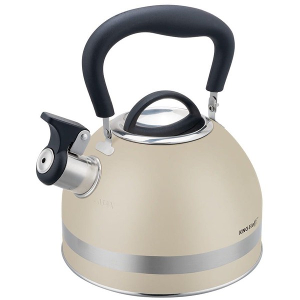 СТАЛЕВИЙ ІНДУКЦІЙНИЙ ЧАЙНИК 1,8 Л KINGHOFF KH-1854 БЕЖЕВИЙ