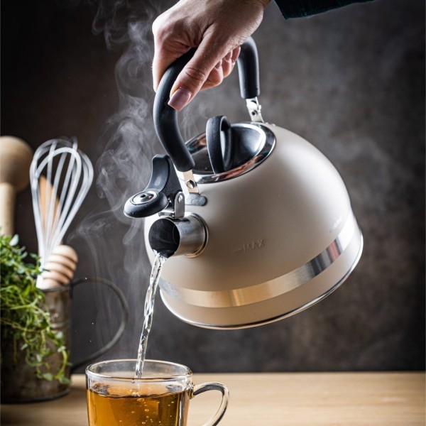 СТАЛЕВИЙ ІНДУКЦІЙНИЙ ЧАЙНИК 1,8 Л KINGHOFF KH-1854 БЕЖЕВИЙ