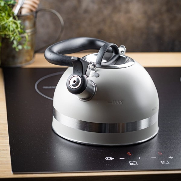 СТАЛЕВИЙ ІНДУКЦІЙНИЙ ЧАЙНИК 1,8 Л KINGHOFF KH-1854 БЕЖЕВИЙ