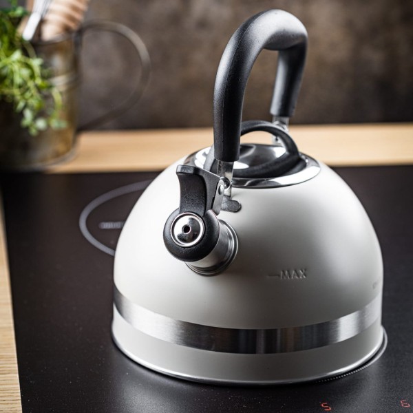 СТАЛЕВИЙ ІНДУКЦІЙНИЙ ЧАЙНИК 1,8 Л KINGHOFF KH-1854 БЕЖЕВИЙ