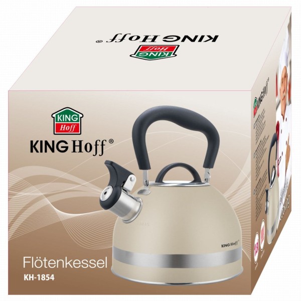 СТАЛЕВИЙ ІНДУКЦІЙНИЙ ЧАЙНИК 1,8 Л KINGHOFF KH-1854 БЕЖЕВИЙ