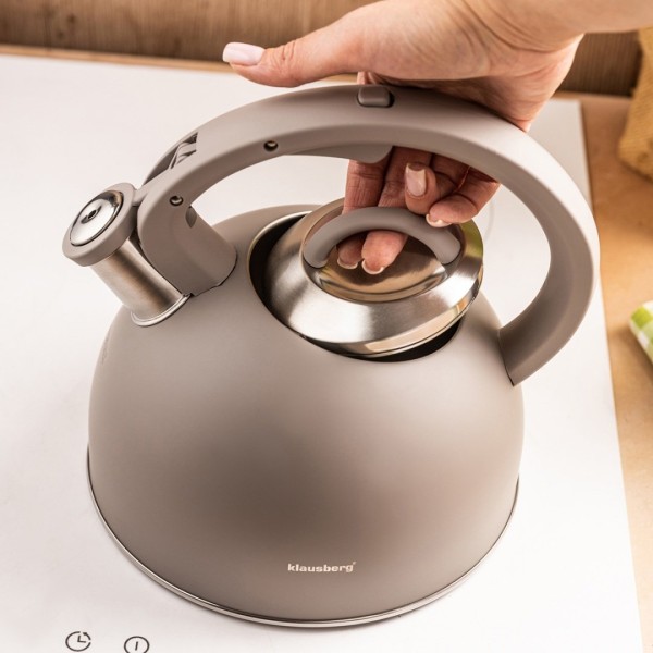 СТАЛЕВИЙ ЧАЙНИК ЗІ СВИСТКОМ 2,5 Л KLAUSBERG KB-7912