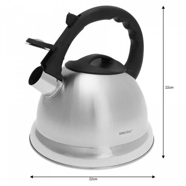 Сталевий чайник KiNGHOFF 3.0 л, нержавіюча сталь KH-3244