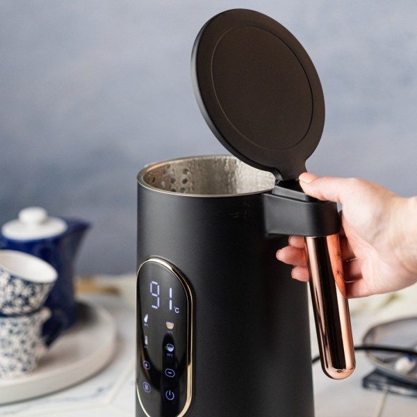 Електричний чайник з контролем температури 1,7 л бездротовий чорний KLAUSBERG KB-7892