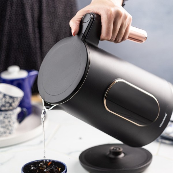 Електричний чайник з контролем температури 1,7 л бездротовий чорний KLAUSBERG KB-7892