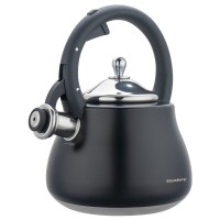 СТАЛЕВИЙ ГАЗОВИЙ ЧАЙНИК 2,8 Л ІНДУКЦІЙНИЙ МАТОВИЙ ЧОРНИЙ KLAUSBERG KB-7918