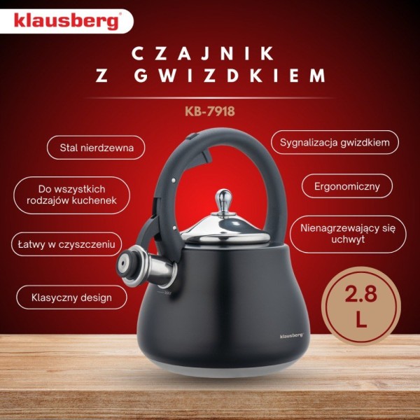 Czajnik stalowy Klausberg KB-7918 (2,8 l, indukcja)