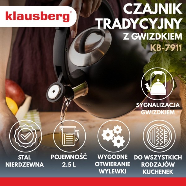 Czajnik ze stali nierdzewnej Klausberg KB-7911 (2,5 l)