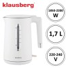 БЕЗДРОТОВИЙ ЕЛЕКТРИЧНИЙ ЧАЙНИК 1,7 Л БІЛИЙ KLAUSBERG KB-7890