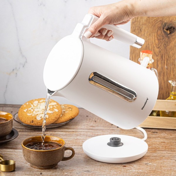 БЕЗДРОТОВИЙ ЕЛЕКТРИЧНИЙ ЧАЙНИК 1,7 Л БІЛИЙ KLAUSBERG KB-7890