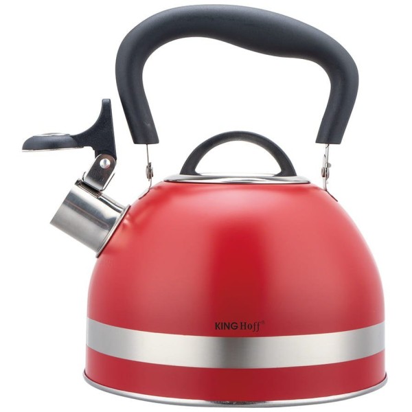 СТАЛЕВИЙ ІНДУКЦІЙНИЙ ЧАЙНИК 1,8 Л KINGHOFF KH-1853 ЧЕРВОНИЙ